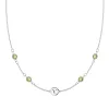 Personalized 1 Letter & 4 Classic Peridot Necklace in 14k Gold (August) sold by Haverhill