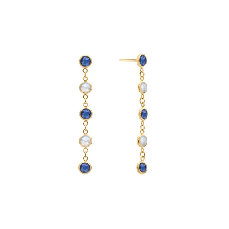 Personalized Classic 5 Birthstone Earrings in 14k Gold sold by Haverhill