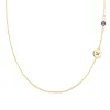Personalized Classic 1 Letter & 1 Birthstone Necklace in 14k Gold (Double Spacing) sold by Haverhill