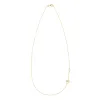 Personalized Classic 1 Letter & 1 Birthstone Necklace in 14k Gold (Double Spacing) sold by Haverhill