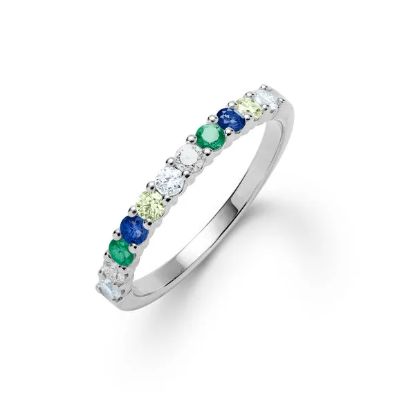 Personalized Rosecliff Birthstone Stackable Ring in 14k Gold sold by Haverhill