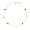 Personalized Bayberry Birthstone Cross Bracelet in 14k Gold sold by Haverhill