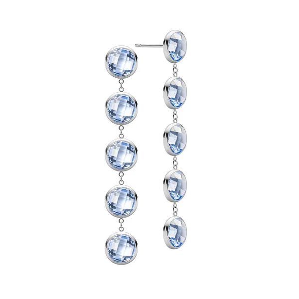 Personalized Grand 5 Birthstone Earrings in 14k Gold sold by Haverhill