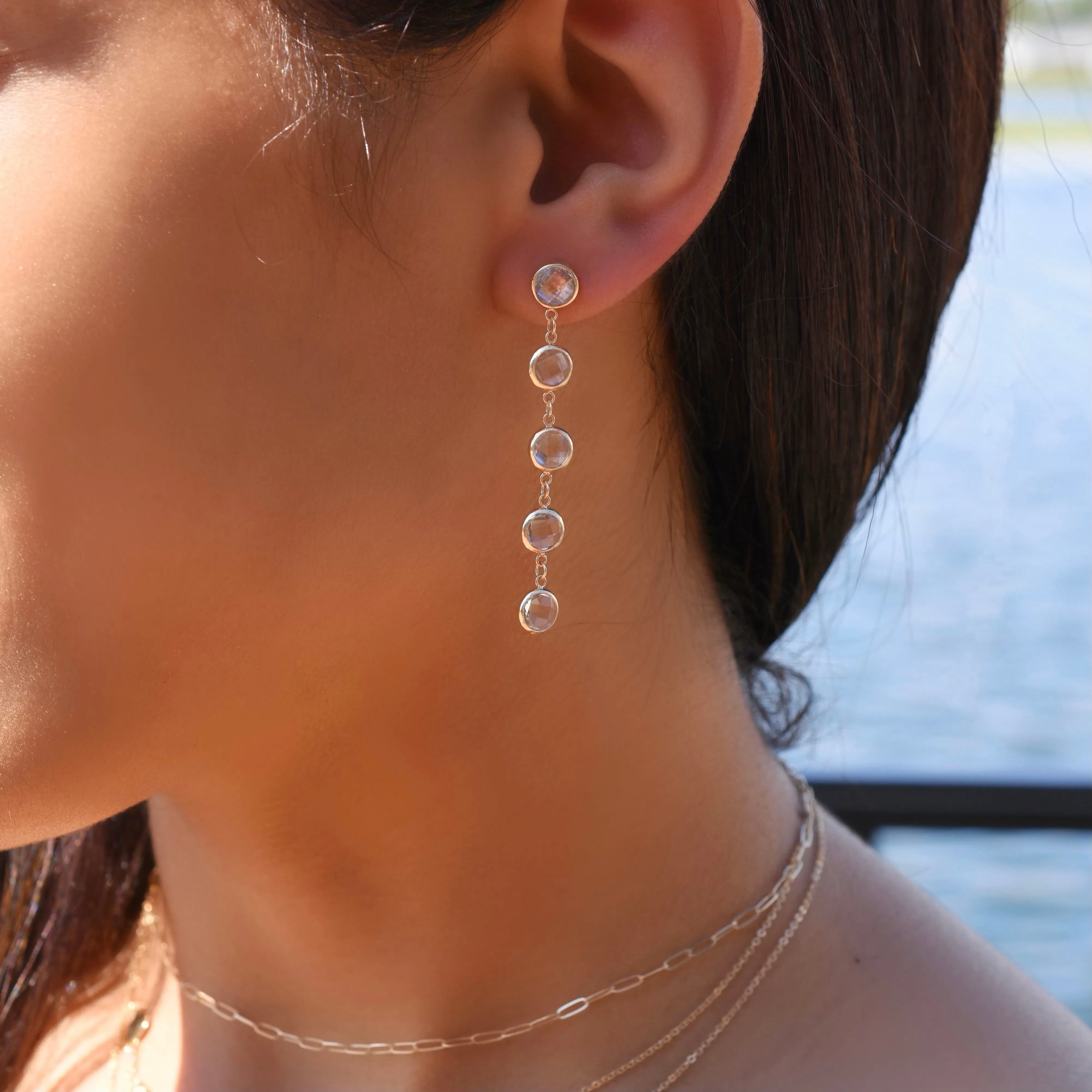 Personalized Grand 5 Birthstone Earrings in 14k Gold sold by Haverhill product image thumbnail 2
