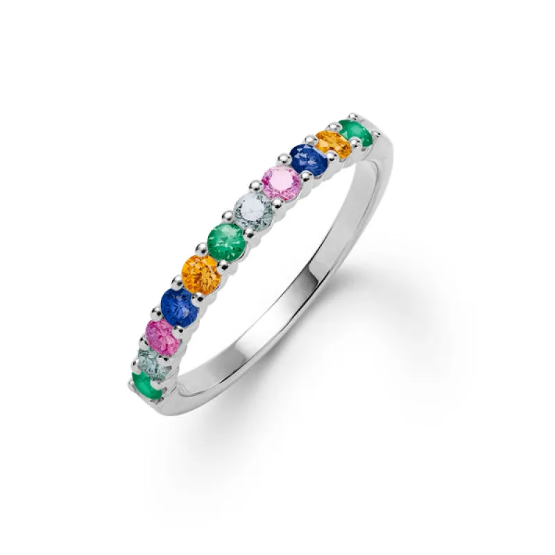 Personalized Rosecliff Birthstone Stackable Ring in 14k Gold sold by Haverhill