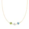 Personalized Grand 3 Connected Birthstone Necklace in 14k Gold sold by Haverhill
