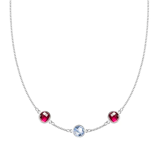 Personalized Grand 3 Birthstone Necklace in 14k Gold sold by Haverhill