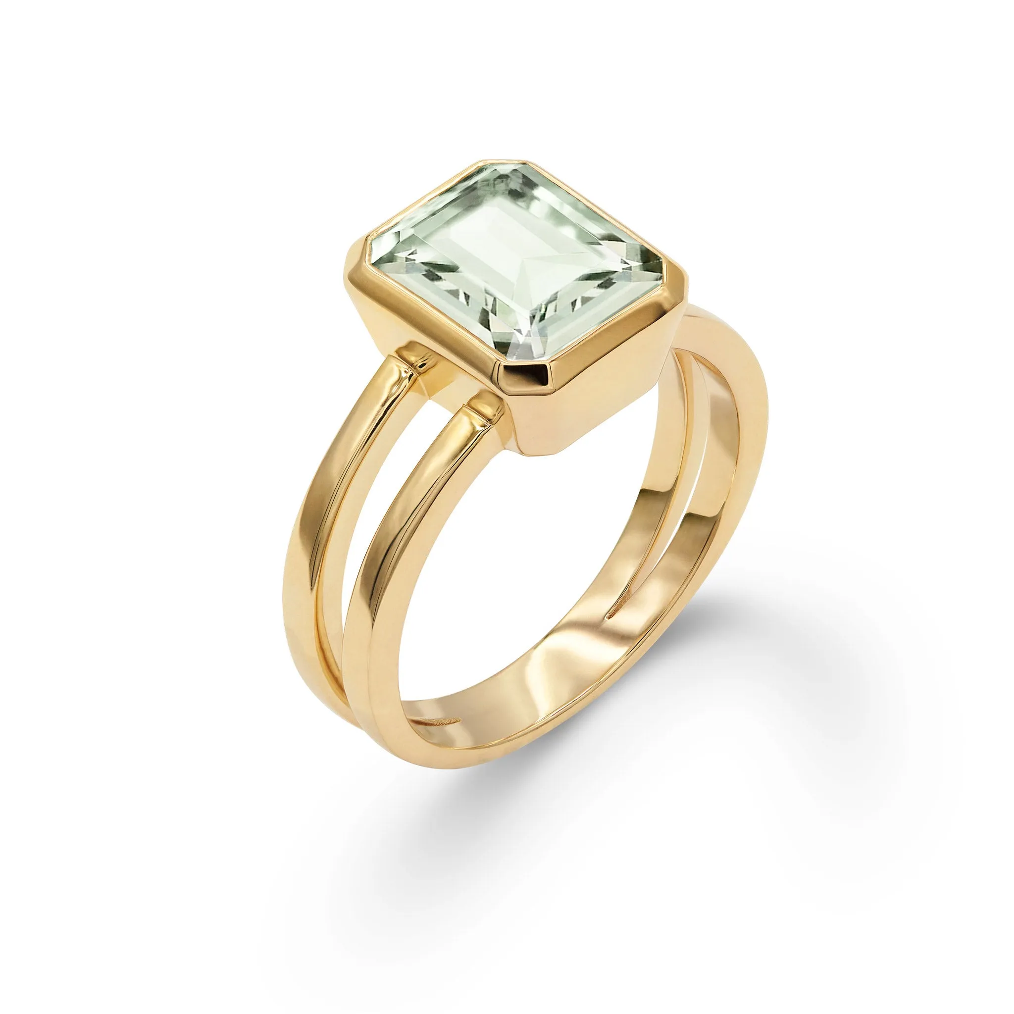 Warren Vertical Green Amethyst Ring in 14k Gold (February) sold by Haverhill product image thumbnail 4