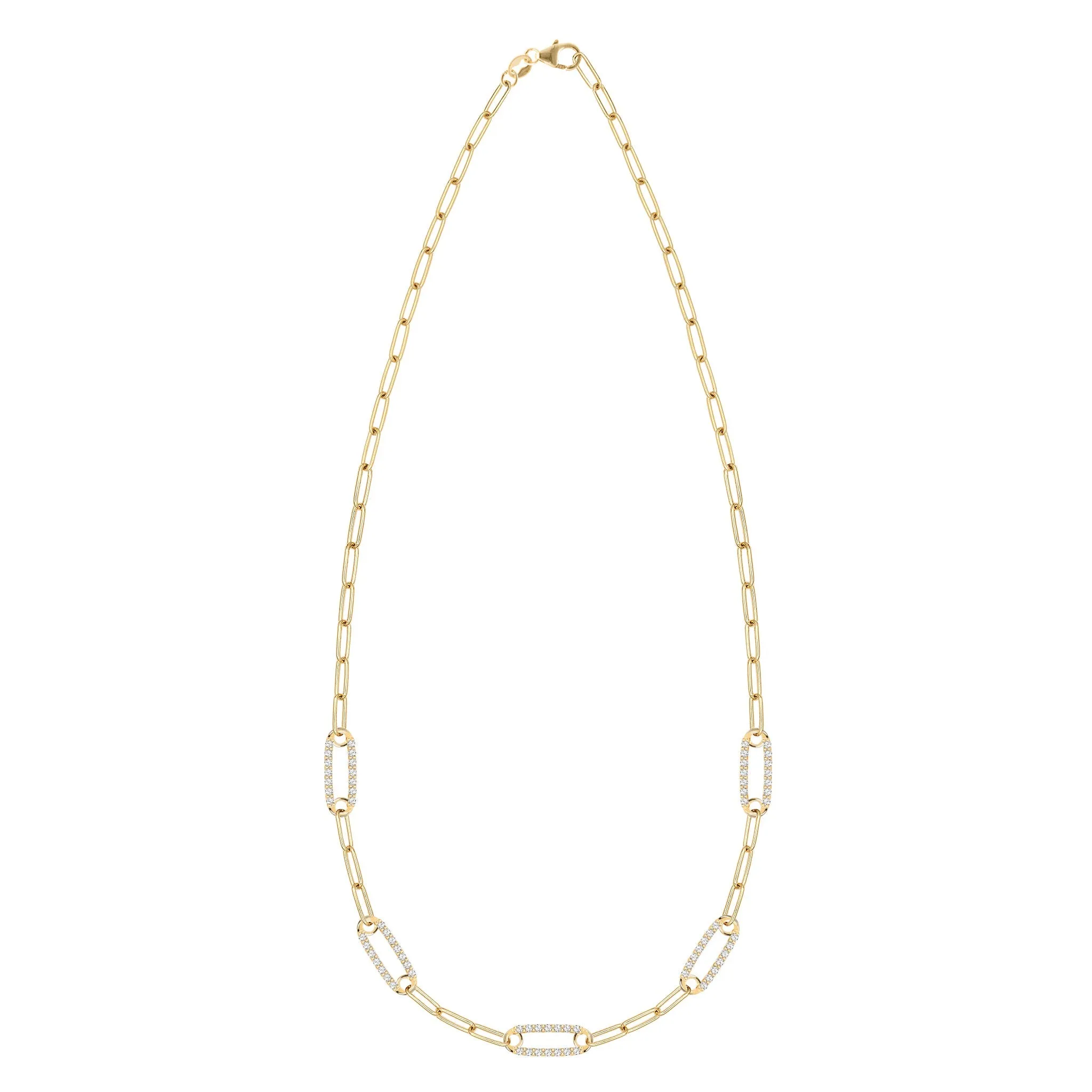 Personalized Adelaide 5 Pavé Birthstone Link Necklace in 14k Gold sold by Haverhill product image thumbnail 5