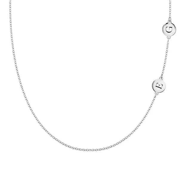 Personalized 2 Letter Necklace in 14k Gold (Double Spacing) sold by Haverhill