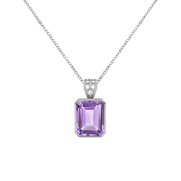 Warren Amethyst Pendant with Diamond Bale in 14k Gold (February) sold by Haverhill