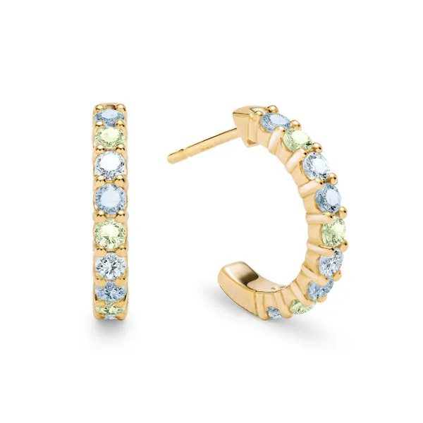 Personalized Rosecliff Birthstone Earrings in 14k Gold sold by Haverhill