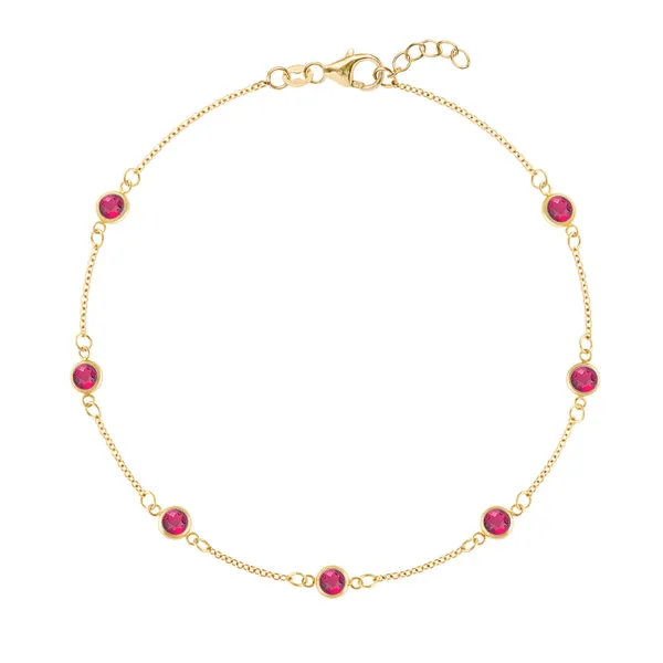 Personalized Classic 7 Birthstone Bracelet in 14k Gold sold by Haverhill