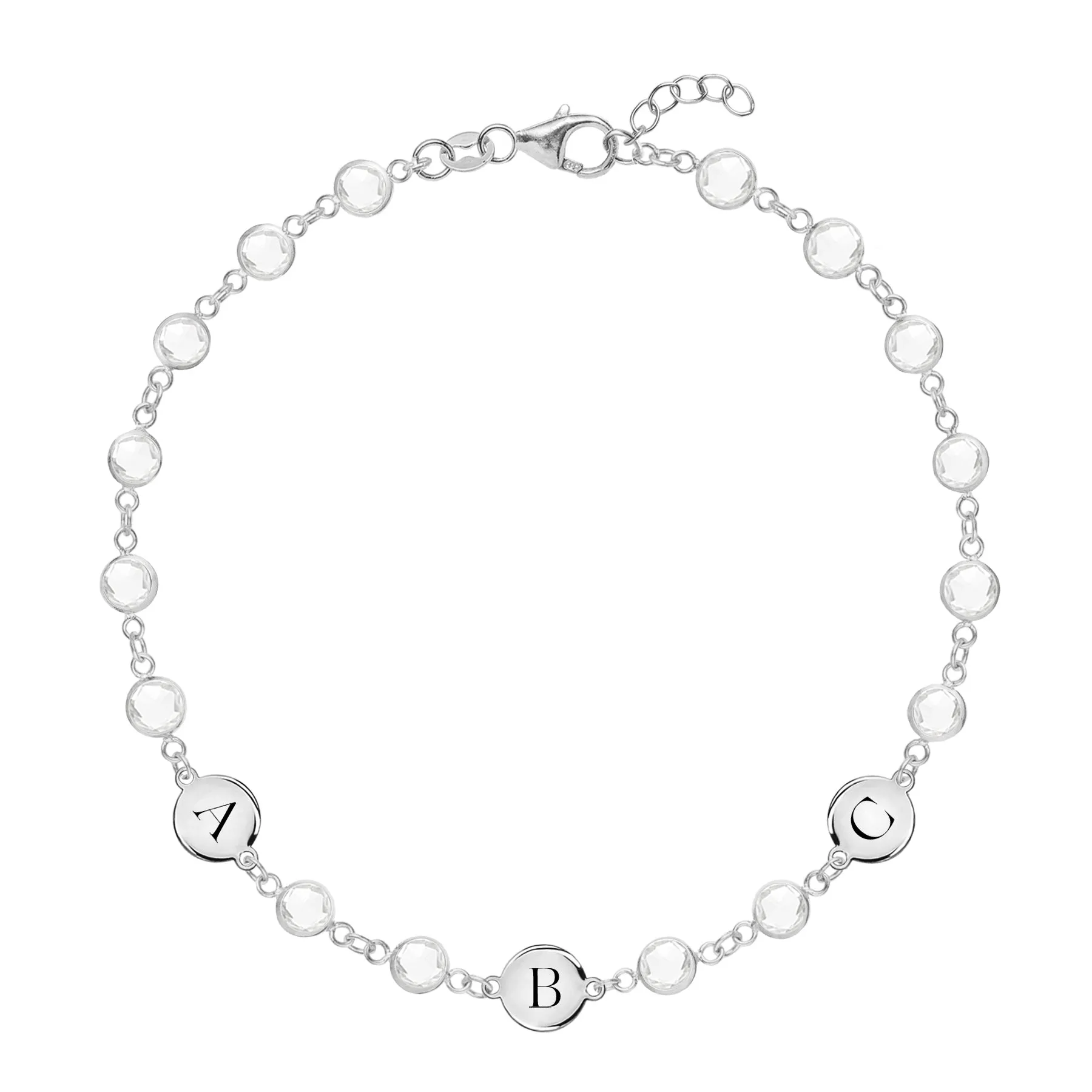 Personalized Newport 3 Letter Birthstone Bracelet in 14k Gold sold by Haverhill product image thumbnail 5