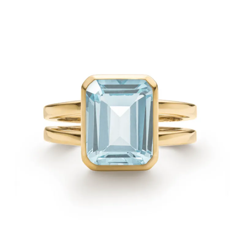 Personalized Warren Vertical Birthstone Ring in 14k Gold made by Haverhill
