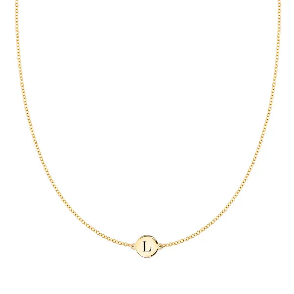 Personalized 1 Letter Necklace in 14k Gold sold by Haverhill