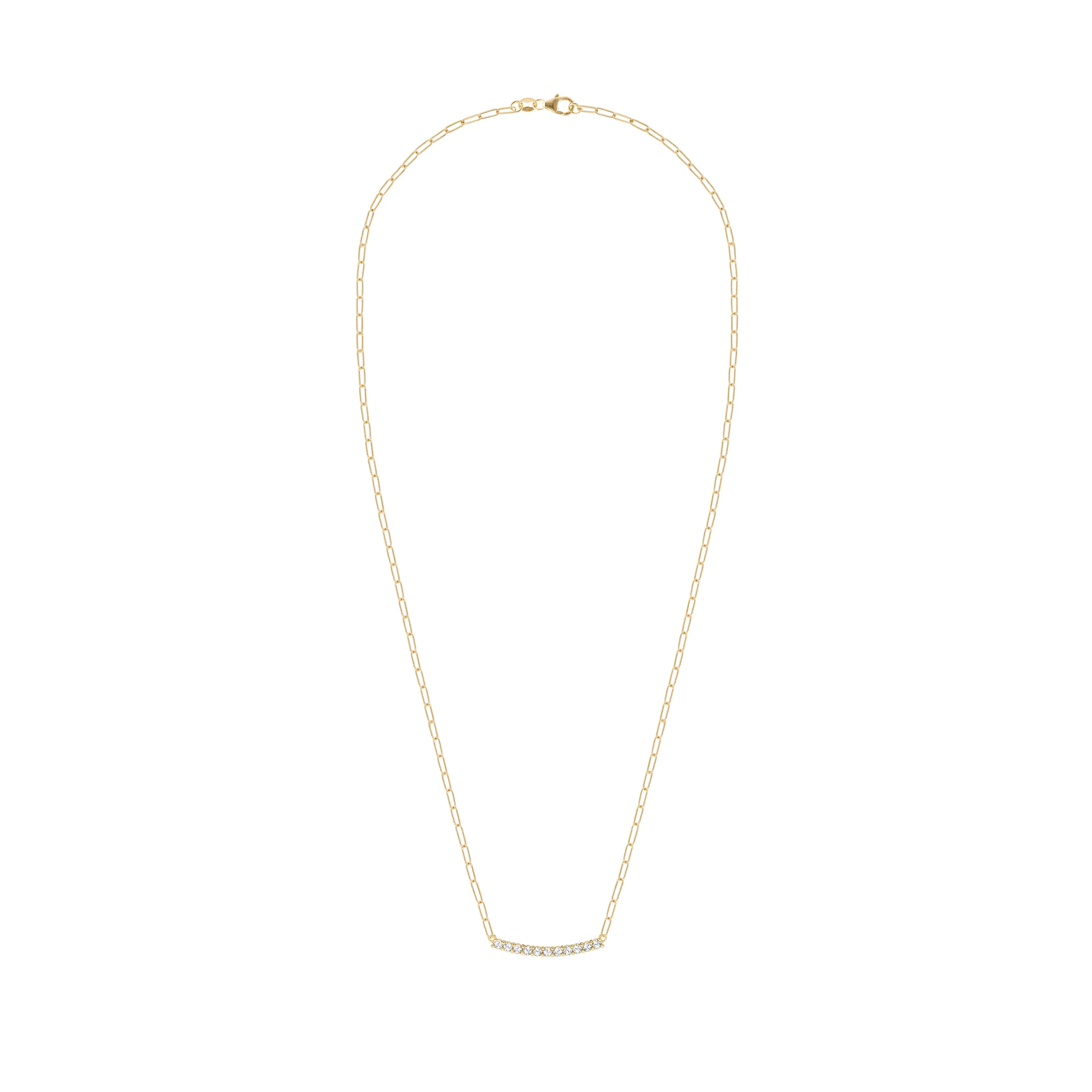 Rosecliff White Topaz Bar Adelaide Mini Necklace in 14k Gold (April) sold by Haverhill product image thumbnail 5