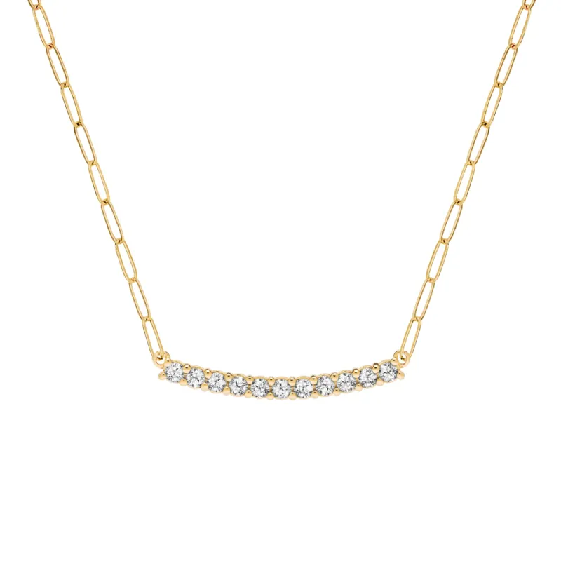 Rosecliff White Topaz Bar Adelaide Mini Necklace in 14k Gold (April) sold by Haverhill