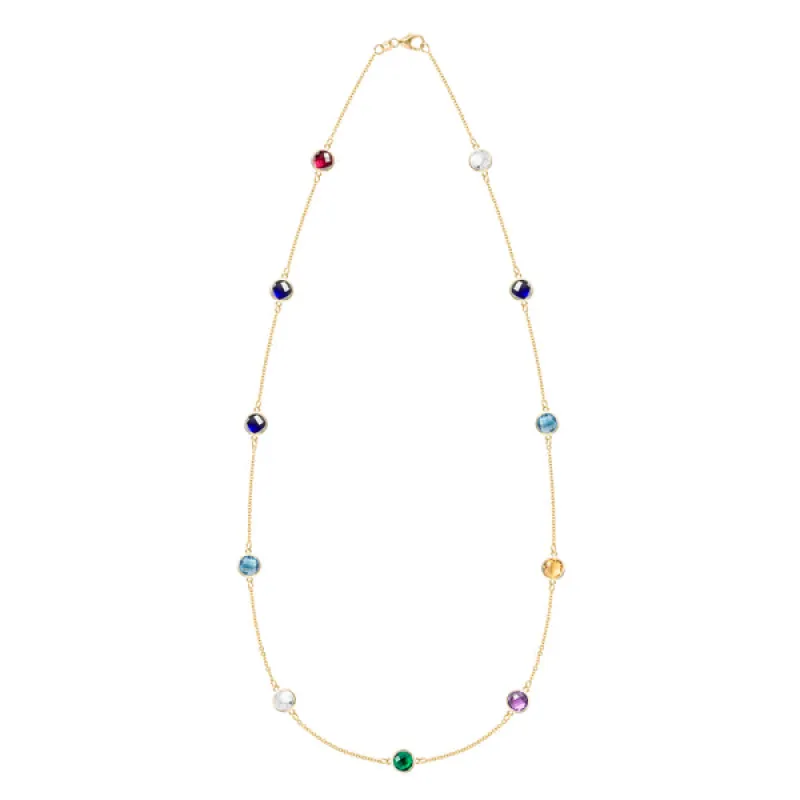 Personalized Bayberry Grand 11 Birthstone Necklace in 14k Gold sold by Haverhill