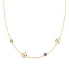 Personalized Classic 2 Letter & 2 Birthstone Necklace in 14k Gold (Double Spacing) sold by Haverhill