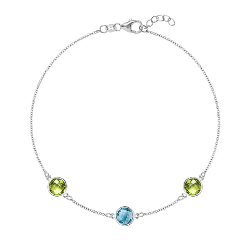 Personalized Grand 3 Birthstone Bracelet in 14k Gold sold by Haverhill