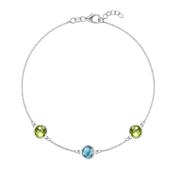 Personalized Grand 3 Birthstone Bracelet in 14k Gold sold by Haverhill