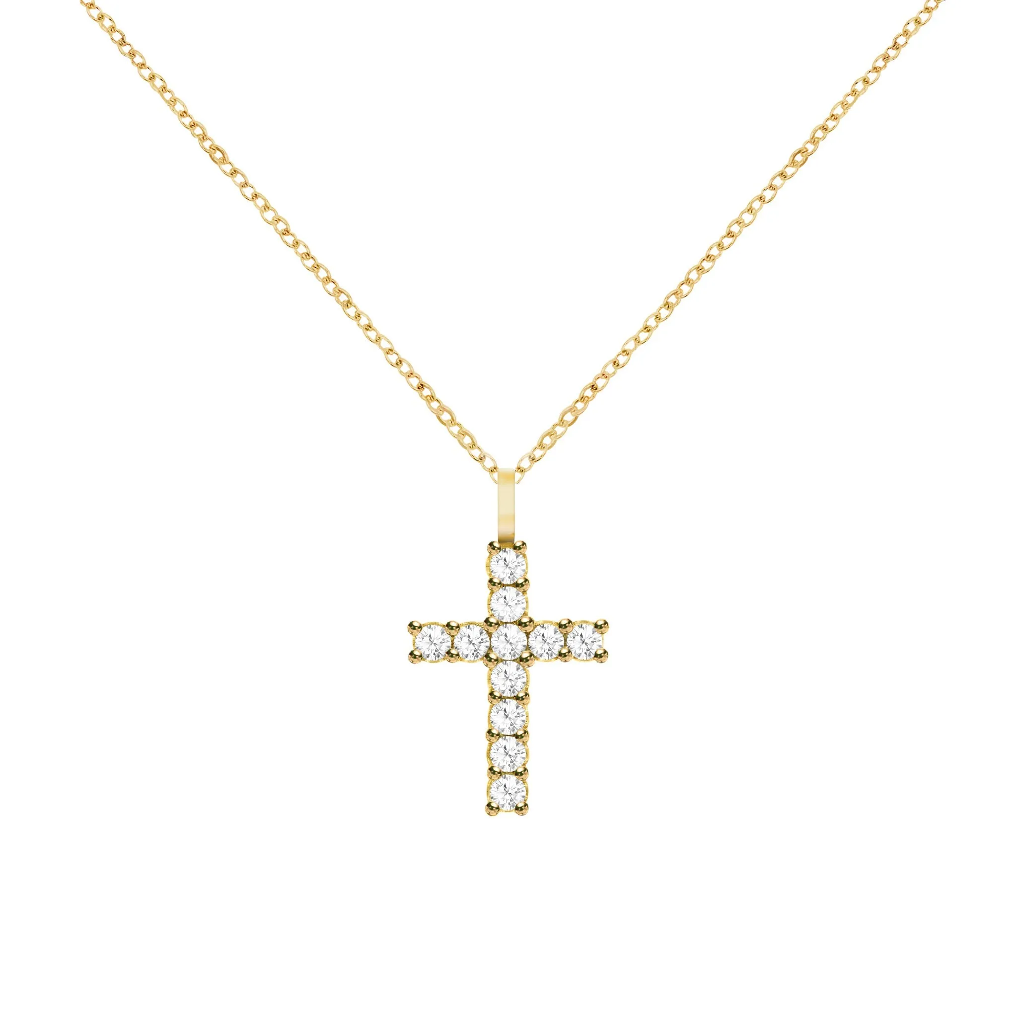 Rosecliff Cross Diamond Pendant in 14k Gold (April) sold by Haverhill product image thumbnail 5