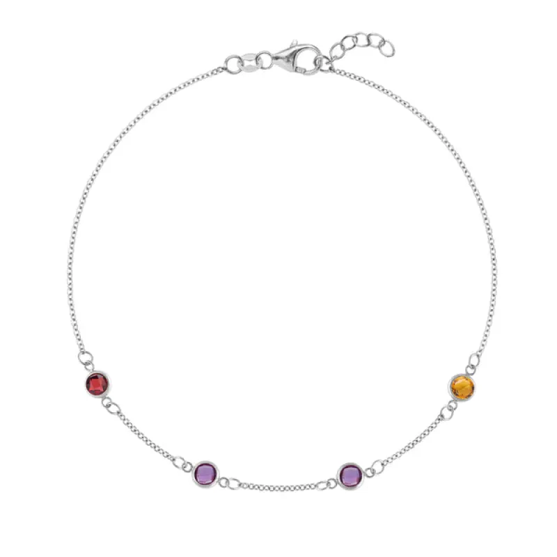 Personalized Classic 4 Birthstone Bracelet in 14k Gold sold by Haverhill