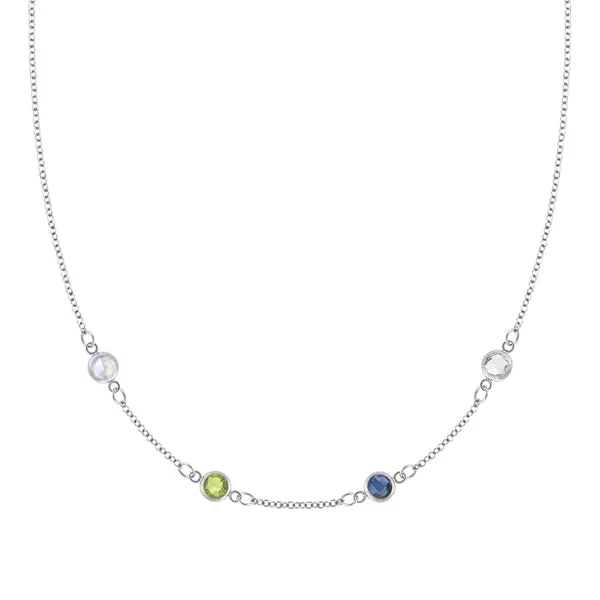 Personalized Classic 4 Birthstone Necklace in 14k Gold sold by Haverhill
