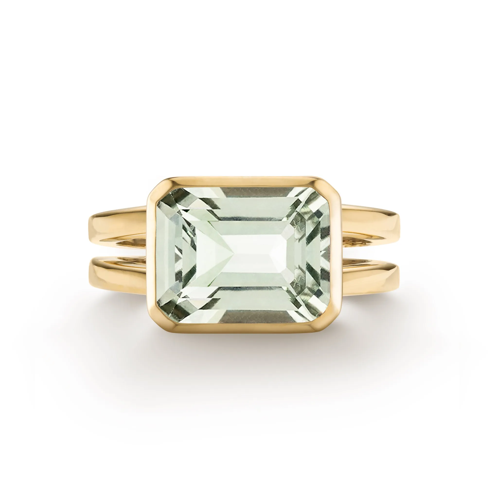Warren Horizontal Green Amethyst Ring in 14k Gold (February) sold by Haverhill