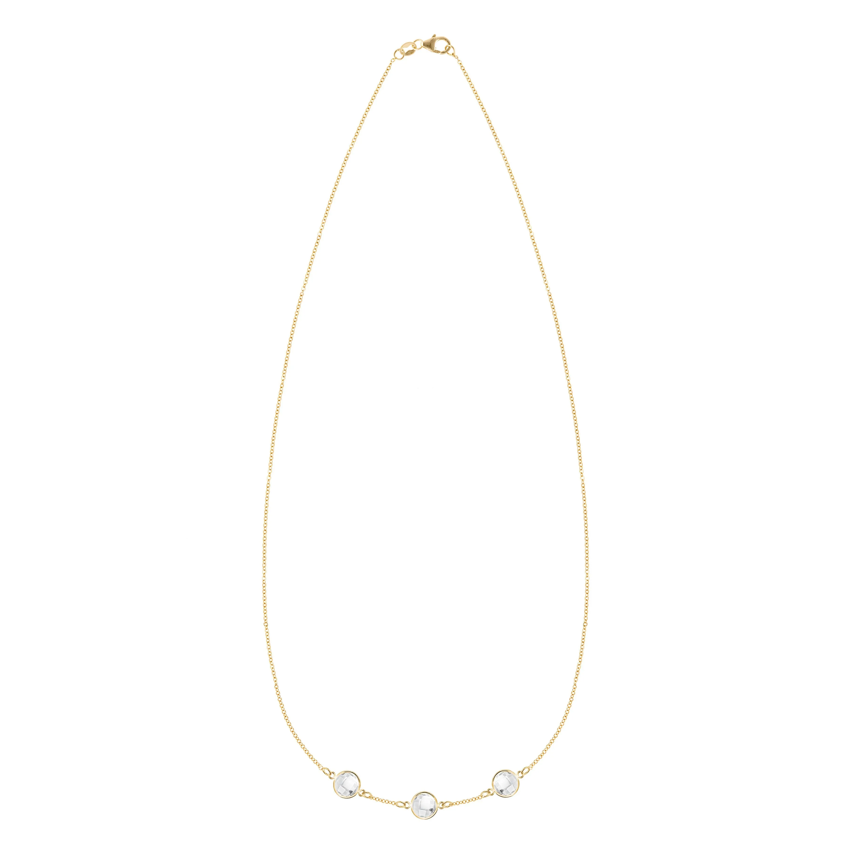 Personalized Grand 3 Birthstone Necklace in 14k Gold sold by Haverhill product image thumbnail 4