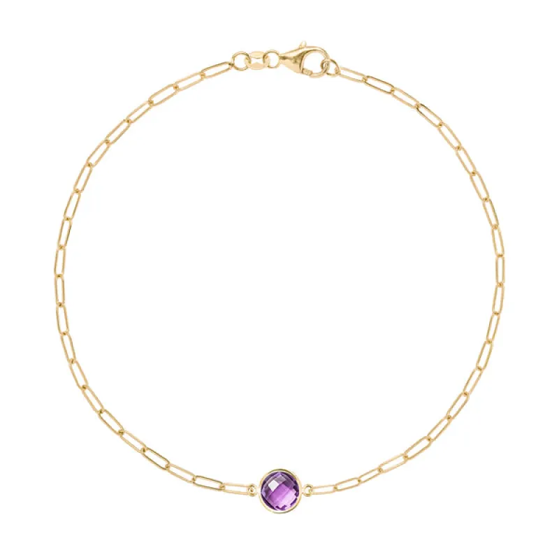 Personalized Grand 1 Birthstone Adelaide Mini Bracelet in 14k Gold sold by Haverhill