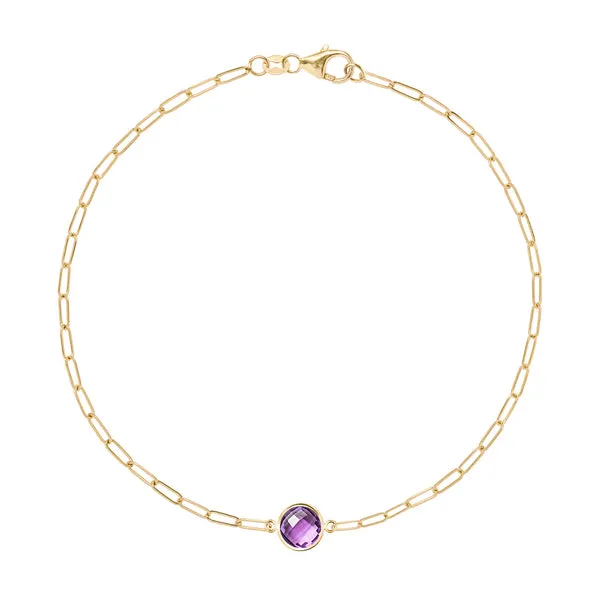 Personalized Grand 1 Birthstone Adelaide Mini Bracelet in 14k Gold sold by Haverhill
