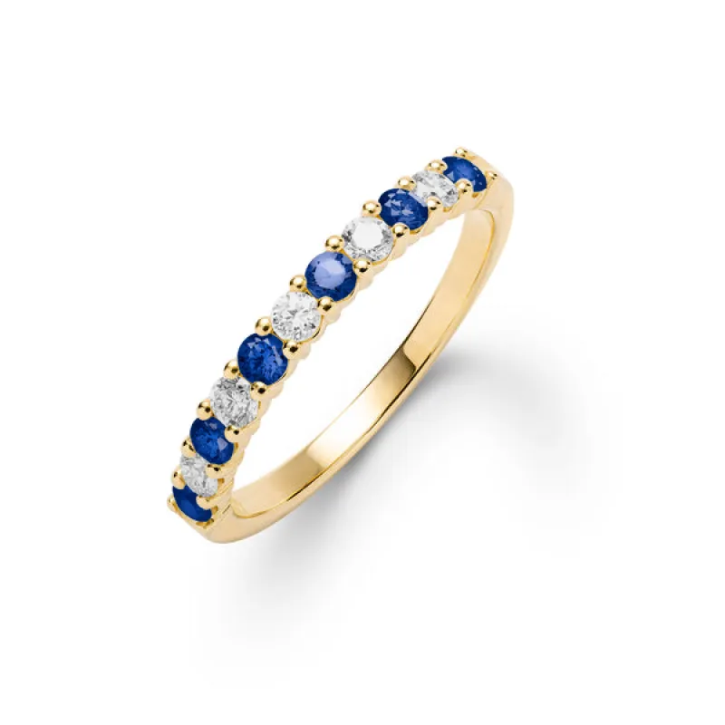 Personalized Rosecliff Birthstone Stackable Ring in 14k Gold made by Haverhill