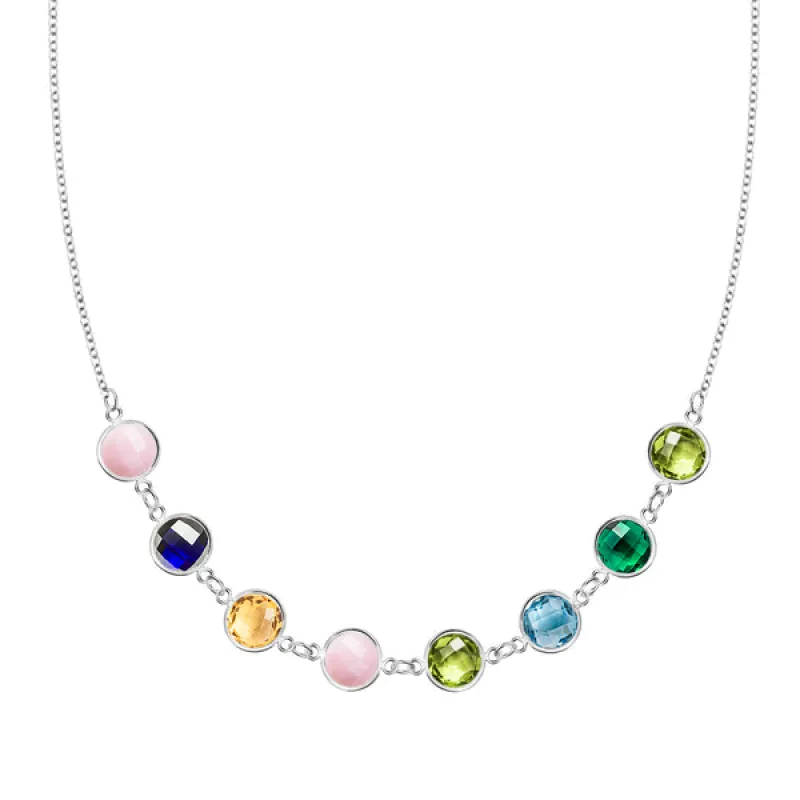 Personalized Grand 8 Connected Birthstone Necklace in 14k Gold sold by Haverhill