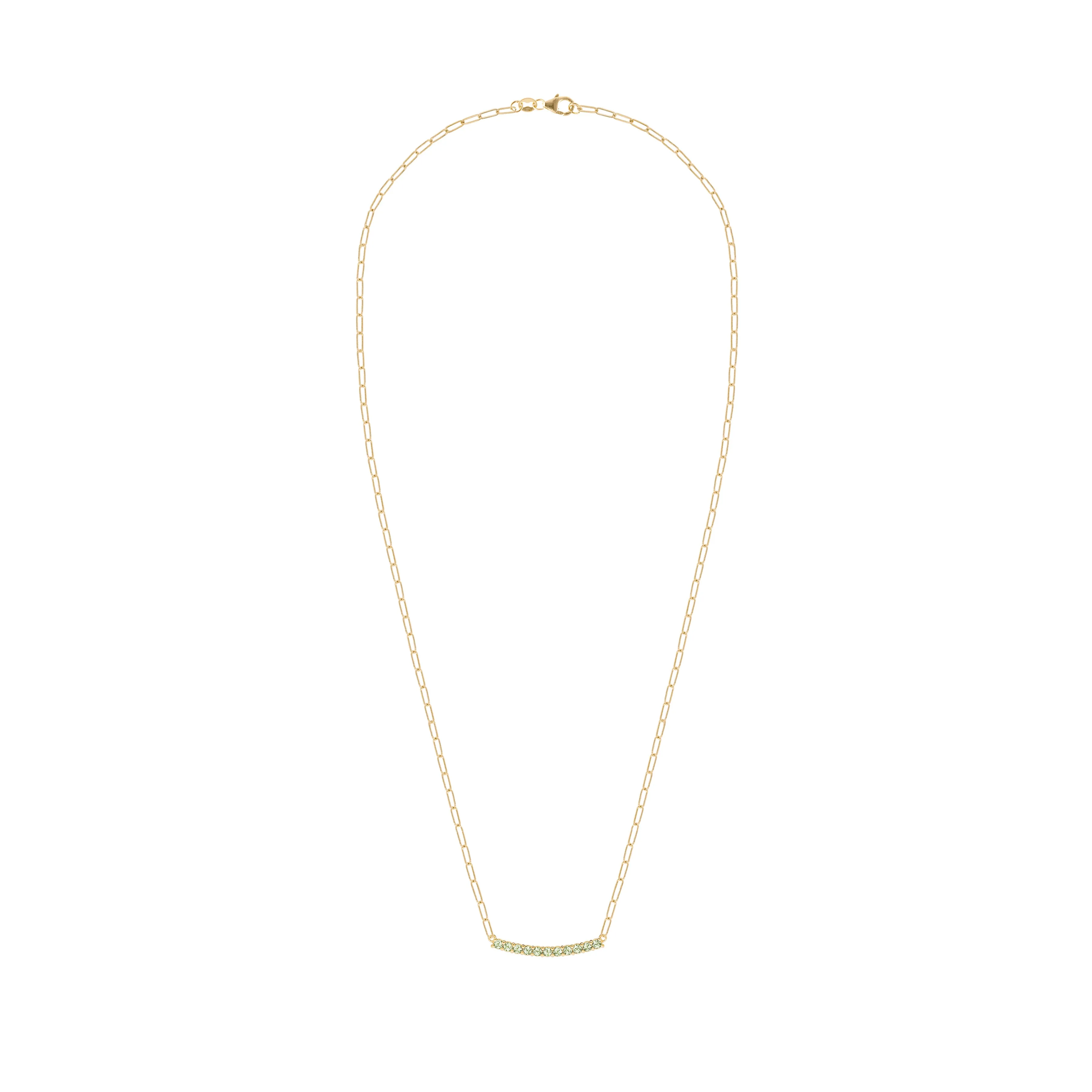 Rosecliff Peridot Bar Adelaide Mini Necklace in 14k Gold (August) sold by Haverhill product image thumbnail 5