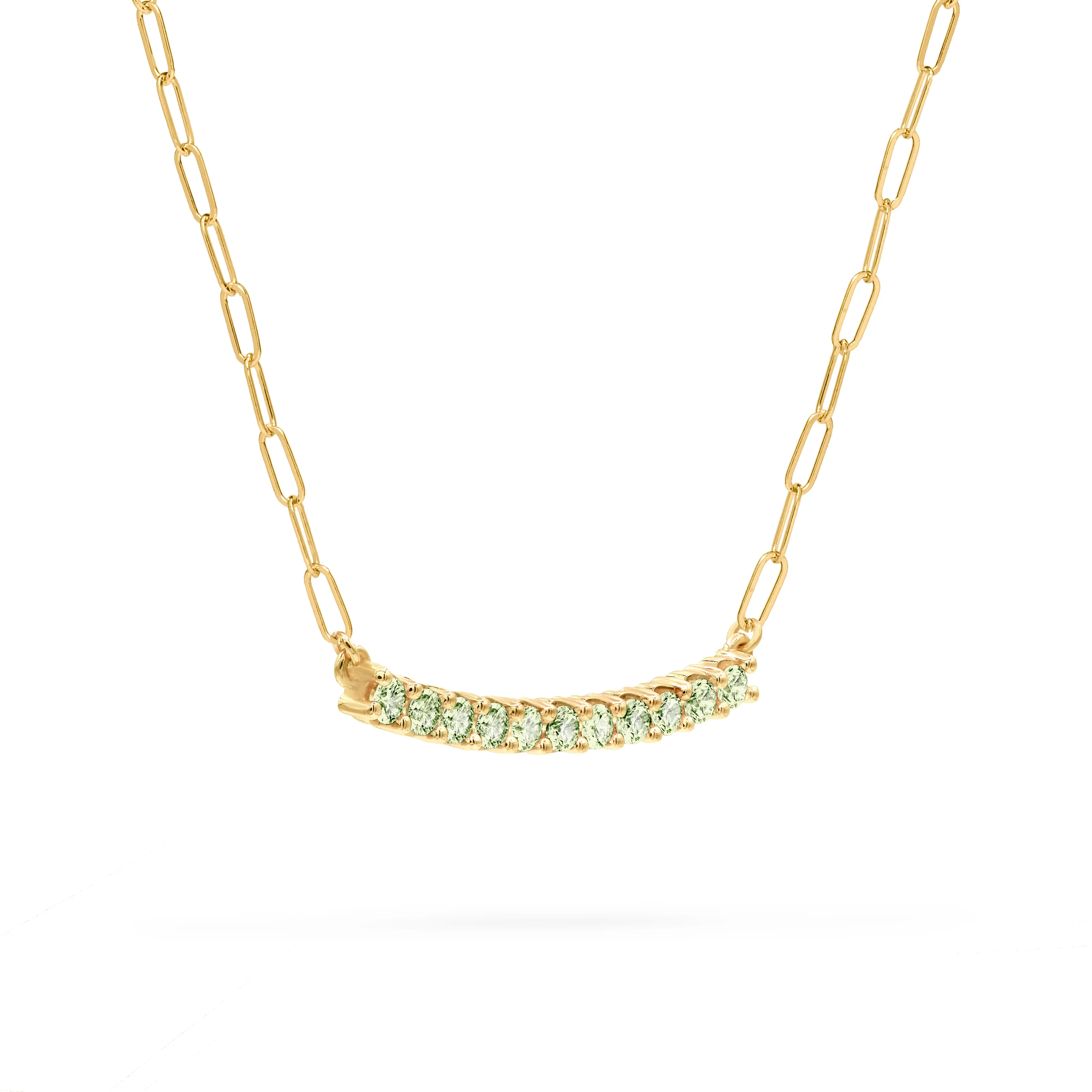 Rosecliff Peridot Bar Adelaide Mini Necklace in 14k Gold (August) sold by Haverhill product image thumbnail 4