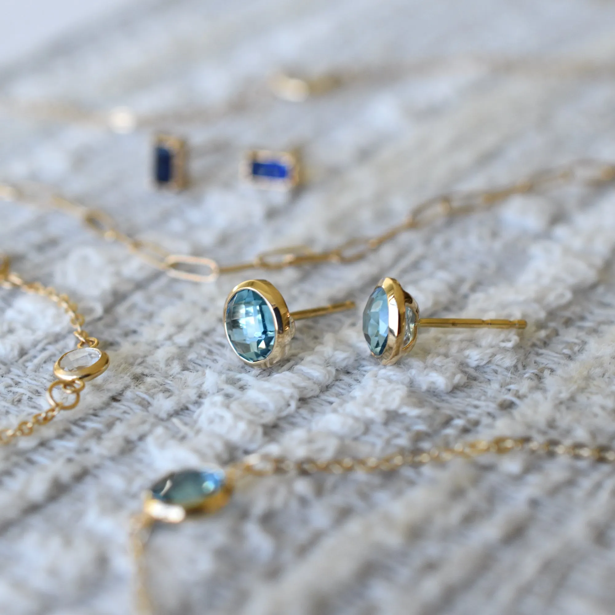 Grand Birthstone Stud Earrings in 14k Gold sold by Haverhill product image thumbnail 3