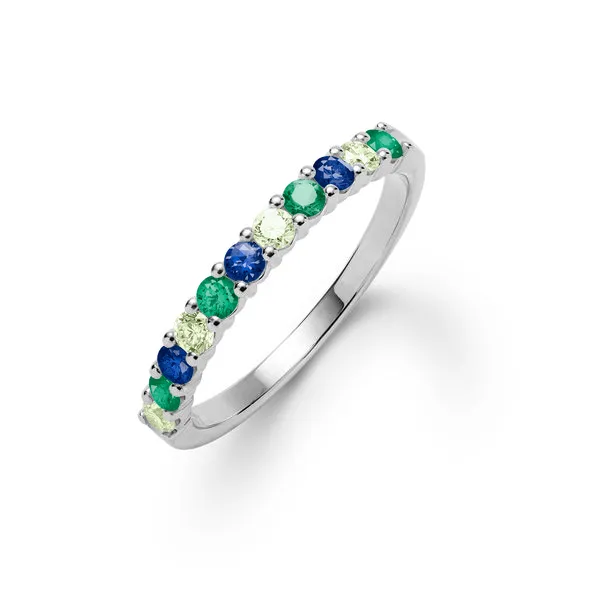 Personalized Rosecliff Birthstone Stackable Ring in 14k Gold sold by Haverhill