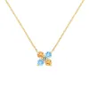 Personalized Greenwich 4 Birthstone & Diamond Necklace in 14k Gold sold by Haverhill