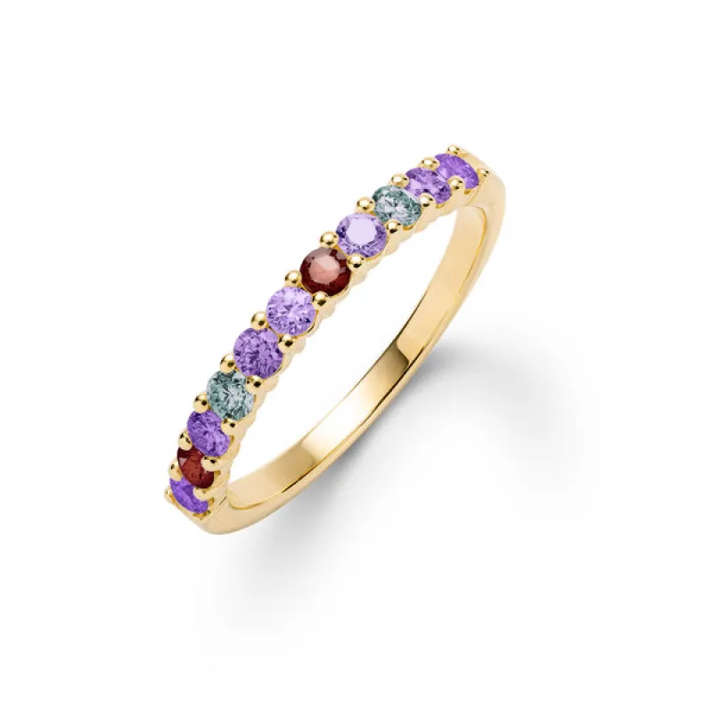 Personalized Rosecliff Birthstone Stackable Ring in 14k Gold sold by Haverhill