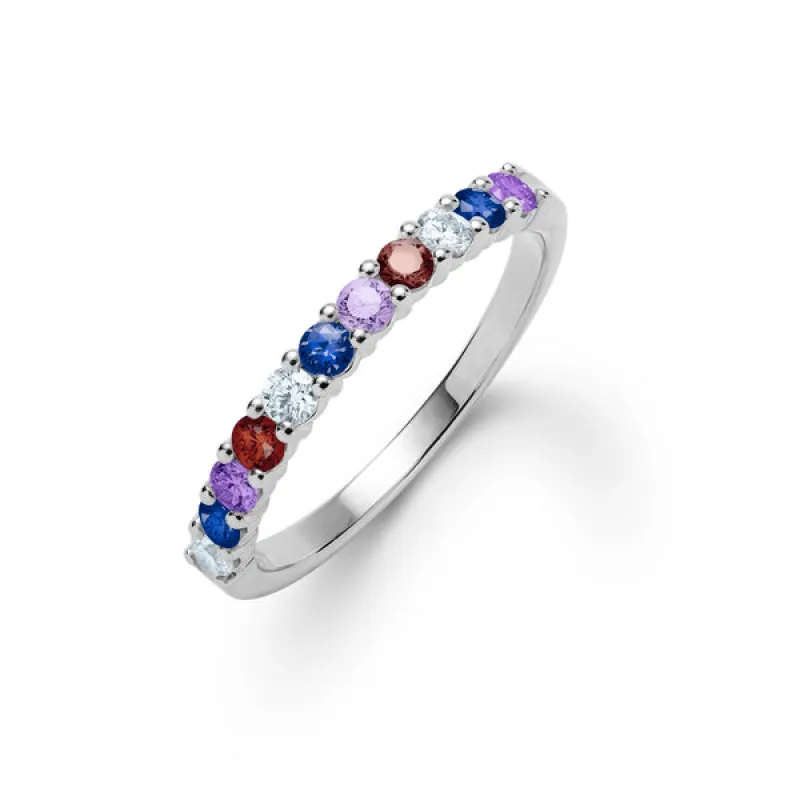 Personalized Rosecliff Birthstone Stackable Ring in 14k Gold sold by Haverhill