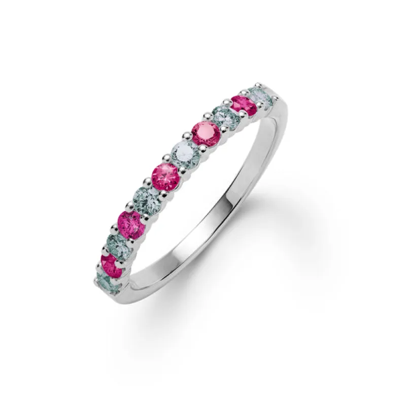 Personalized Rosecliff Birthstone Stackable Ring in 14k Gold sold by Haverhill