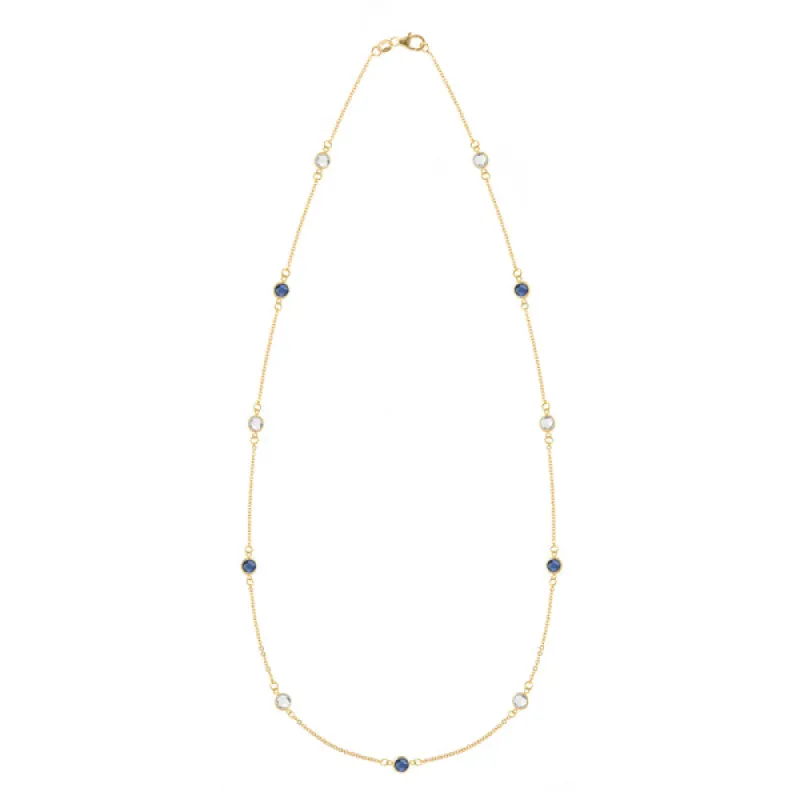 Personalized Bayberry 11 Birthstone Necklace in 14k Gold sold by Haverhill