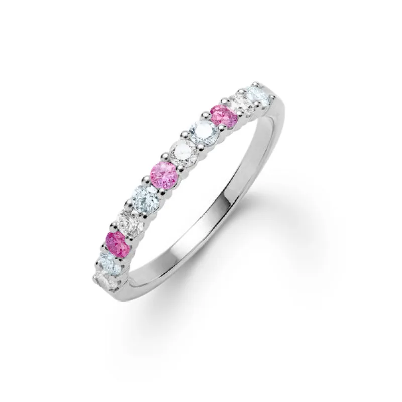 Personalized Rosecliff Birthstone Stackable Ring in 14k Gold sold by Haverhill