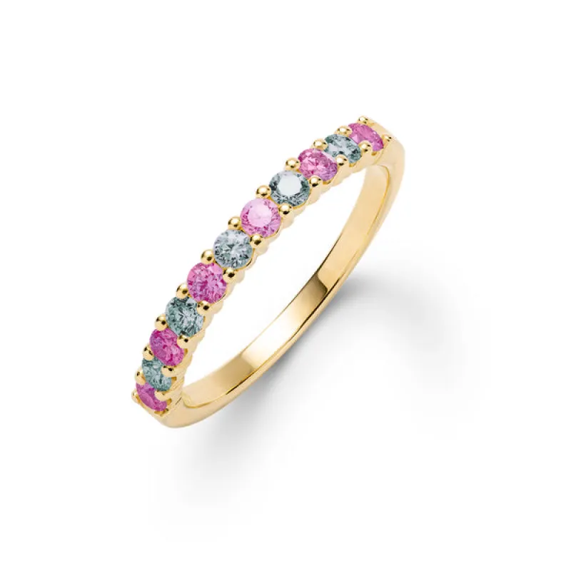Personalized Rosecliff Birthstone Stackable Ring in 14k Gold sold by Haverhill