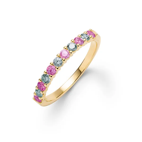 Personalized Rosecliff Birthstone Stackable Ring in 14k Gold sold by Haverhill