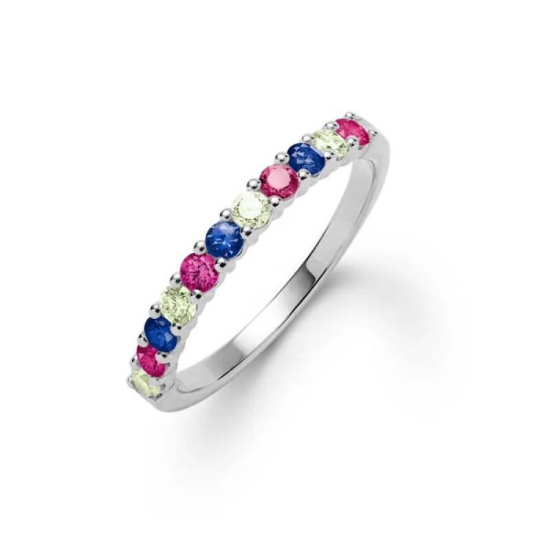 Personalized Rosecliff Birthstone Stackable Ring in 14k Gold sold by Haverhill