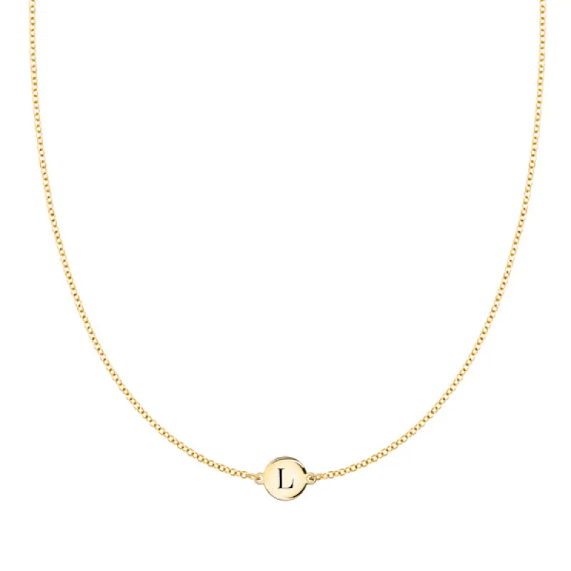 Personalized 1 Letter Necklace in 14k Gold sold by Haverhill