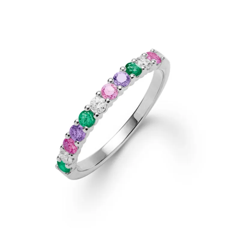 Personalized Rosecliff Birthstone Stackable Ring in 14k Gold sold by Haverhill